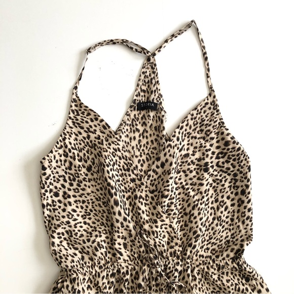 STORIA Leopard Print Romper With Pockets Size L - Picture 2 of 6